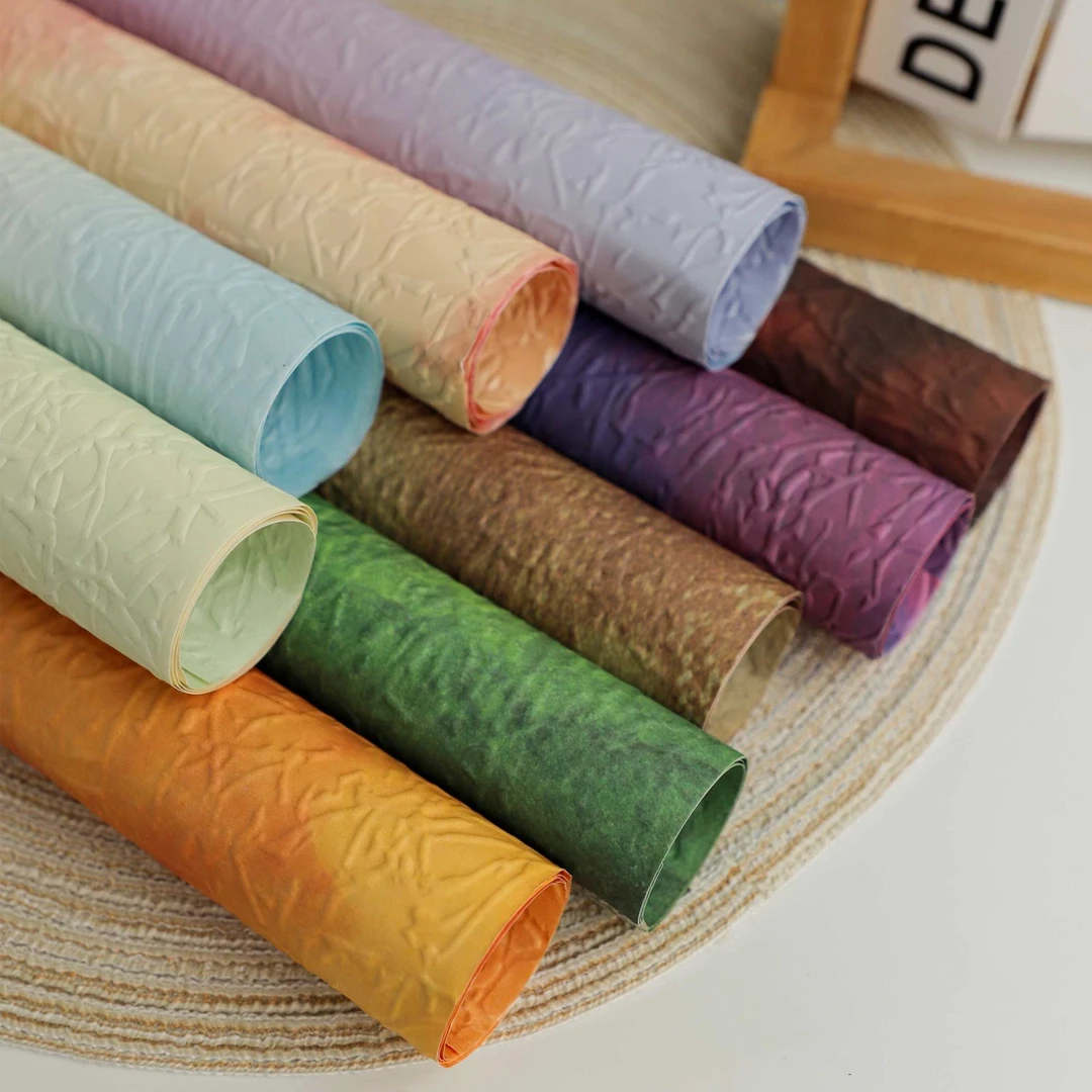 花略 蜡染浮雕纸防水包花纸花艺花店资材