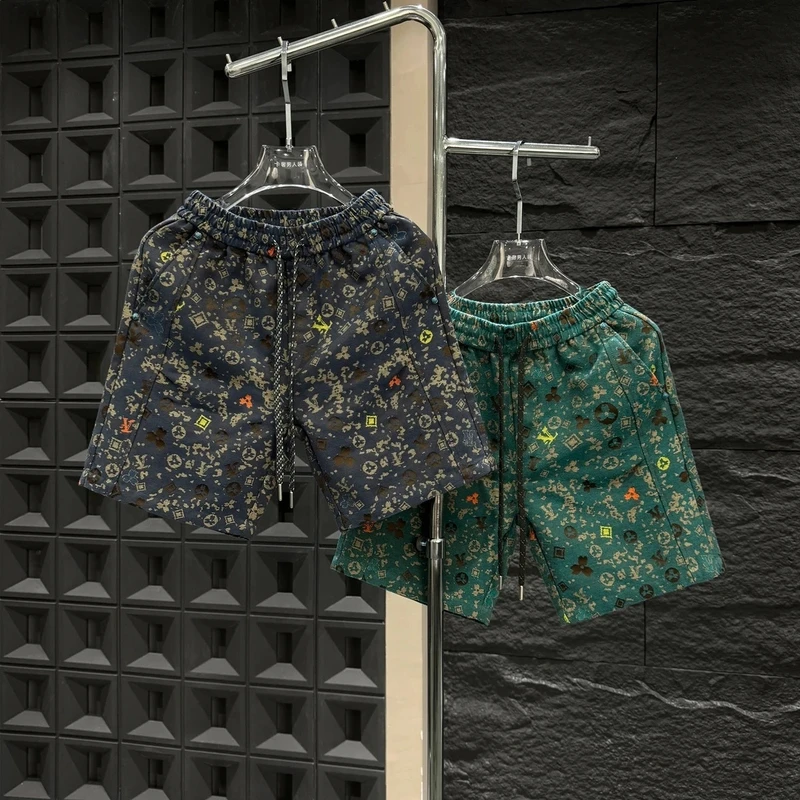 【高奢时尚】夏季新款老花水洗短裤男女同款复古宽松休闲百搭五分裤