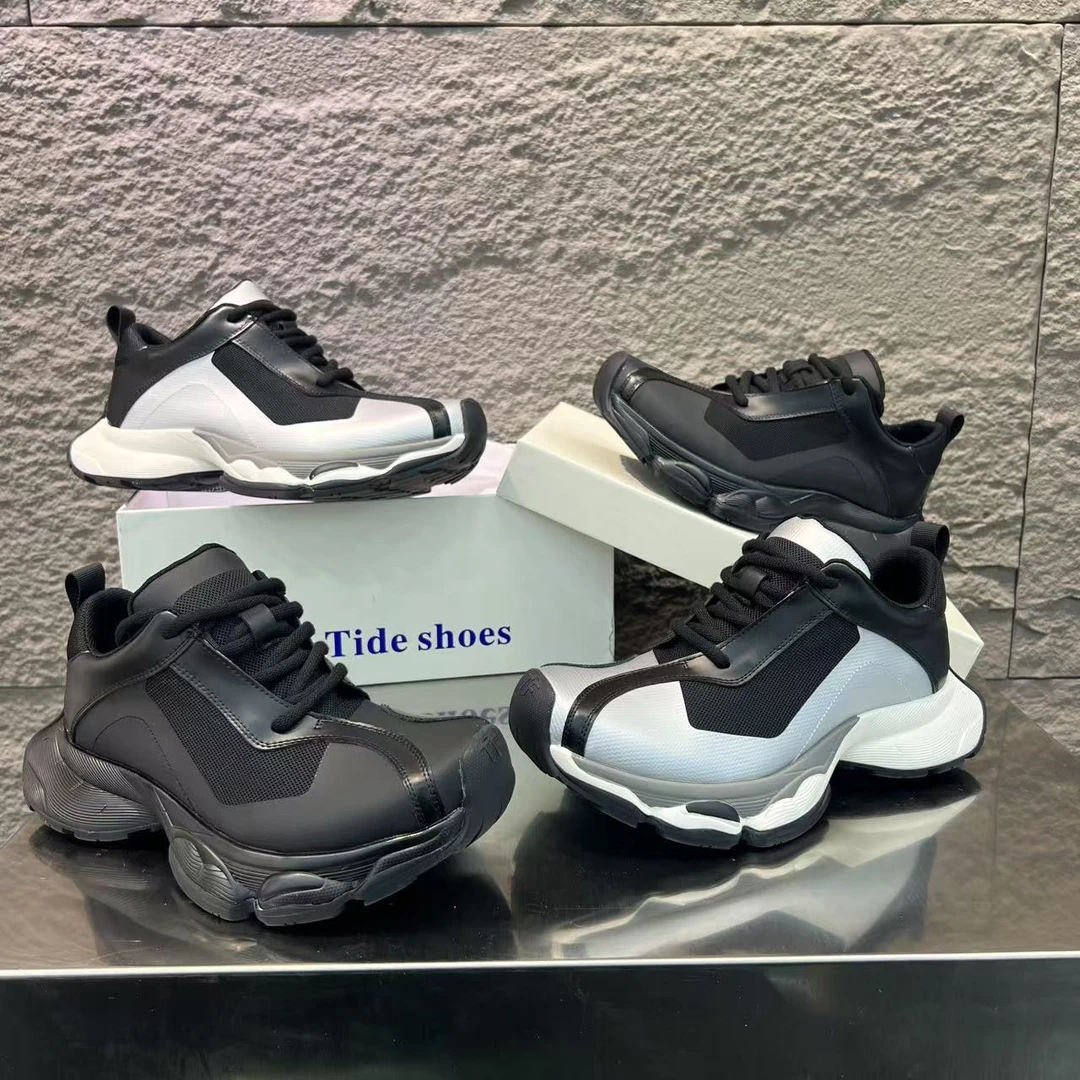 2025春季男士新款欧洲站网面透气轻奢潮牌老爹鞋百搭休闲鞋