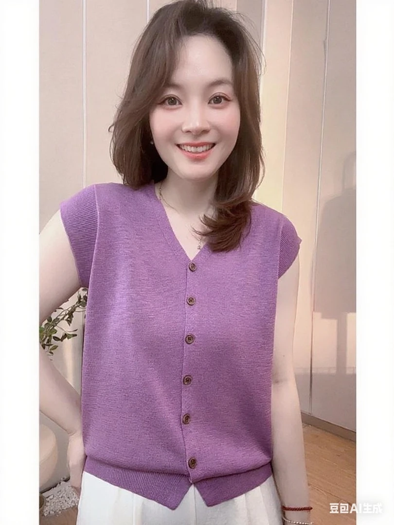 【大码】923-2欧货夏季简约纯色V领针织背心女短袖女生韩系ins衣服