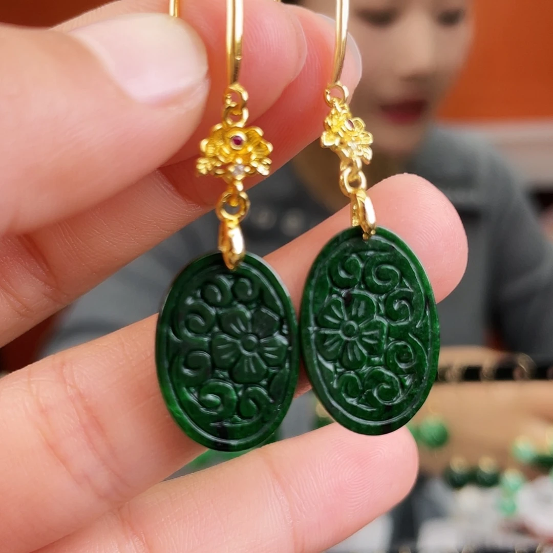 翡翠未镶嵌耳饰饰品