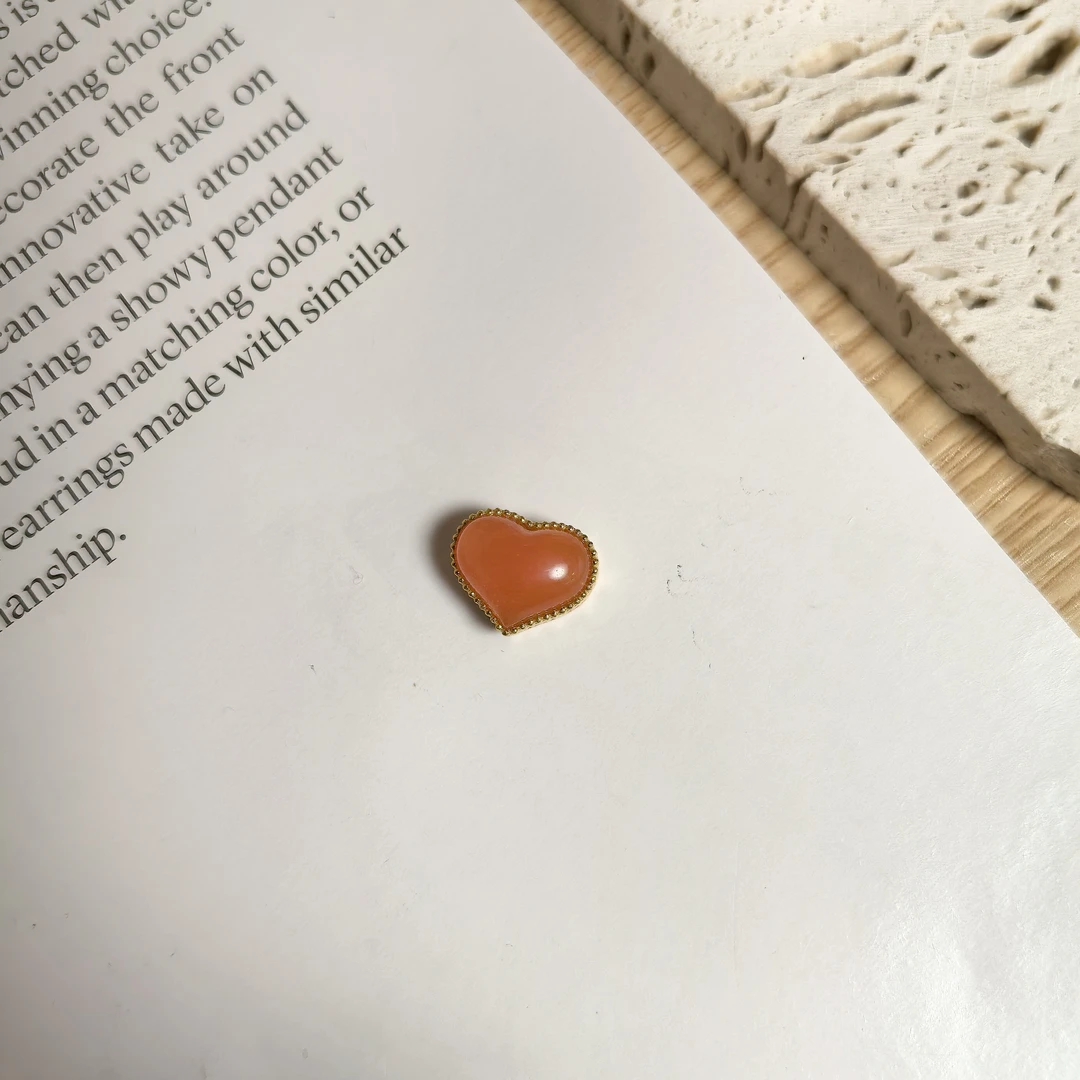 S925银7.5x10mm天然南红玛瑙爱心屁桃通孔配件多样性发一