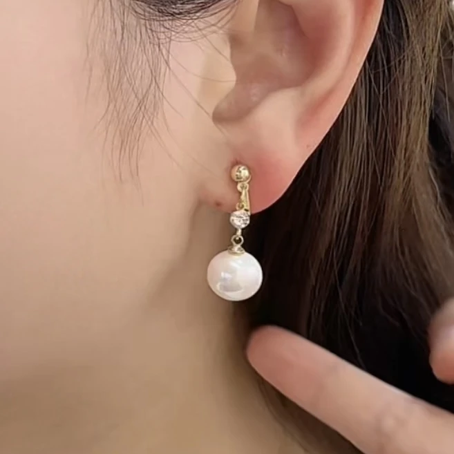 铜合金耳饰 无耳洞可戴耳夹精致优雅轻奢时尚百搭珠珠68耳夹款