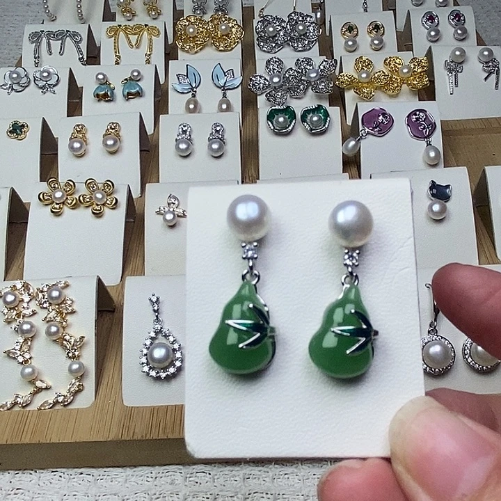 耳饰淡水珍珠银S925镶嵌