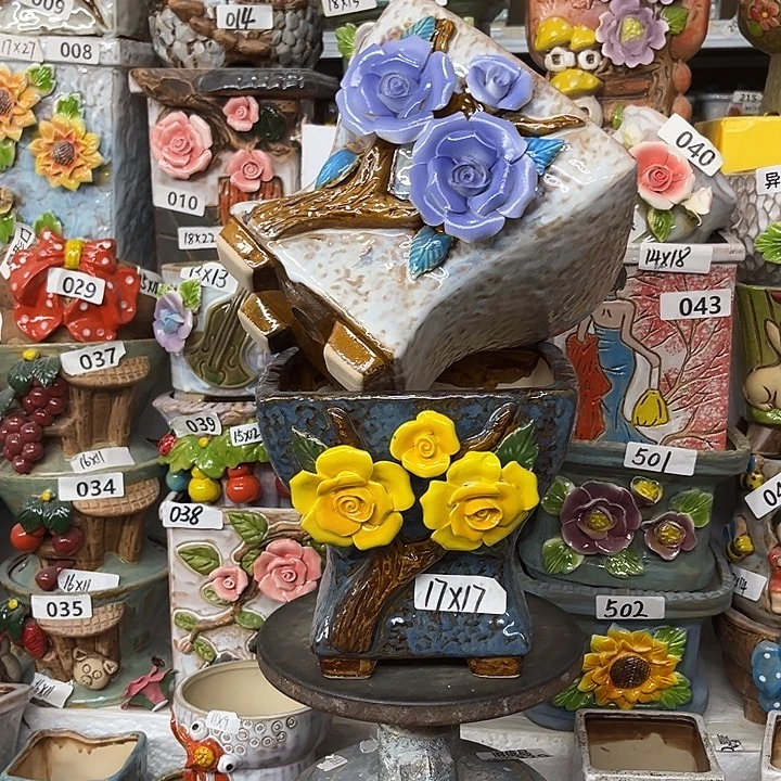 粗陶材质多肉花盆