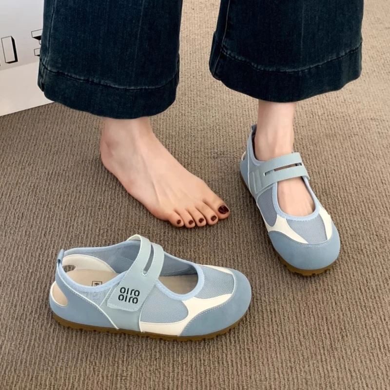 运动凉鞋女款2025新款夏季外穿透气网面德训鞋上班百搭不累脚单鞋