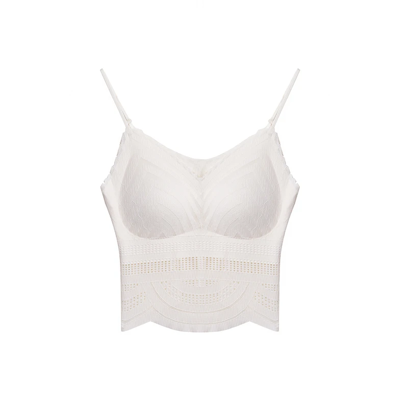 【小性感】V领下摆大花边显瘦百搭吊带美背A3006