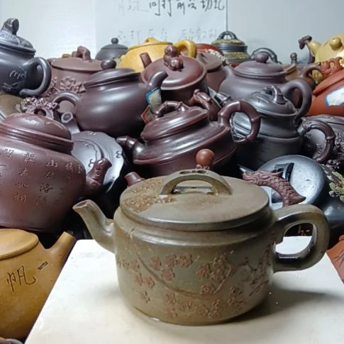 紫砂茶壶宜兴原矿解壳青柴烧手子300cc紫砂壶