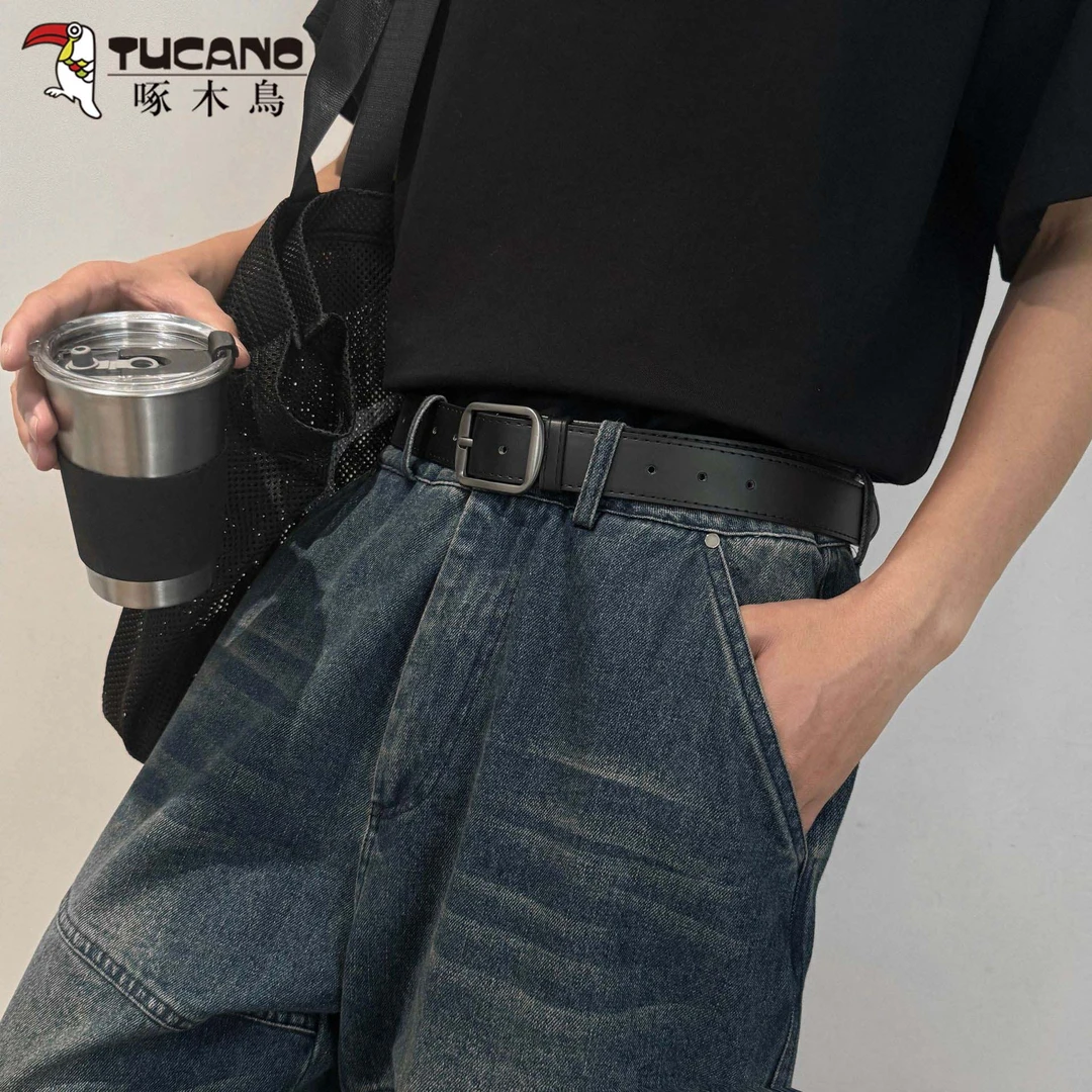 啄木鸟简约高级感男女通用韩版新款百搭牛仔裤装饰皮带学生裤腰带