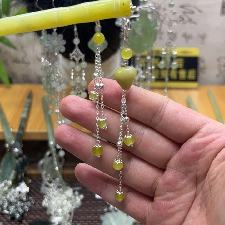 蛇纹石玉合金发饰