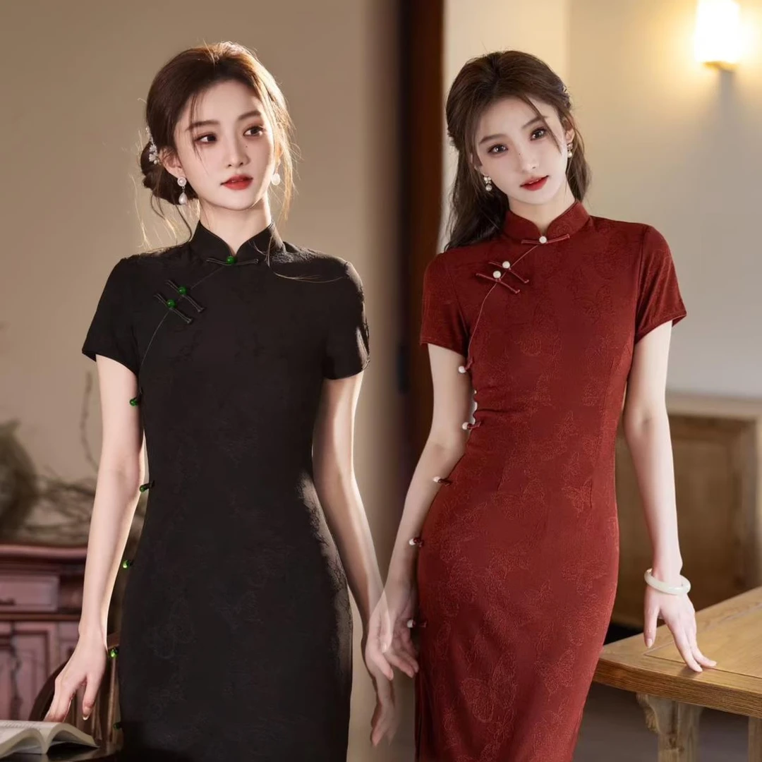【东方雅韵】2025年新款复古中国风送考旗袍修身日常单层衣长120