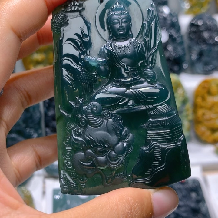 翡翠未镶嵌吊坠(不含链)墨*