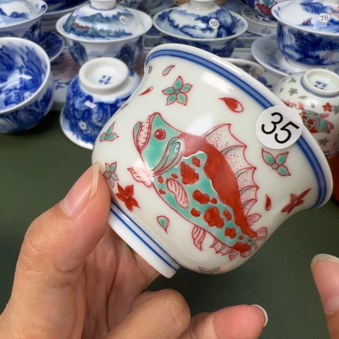 景德镇纯手工纯手绘茶具木木35