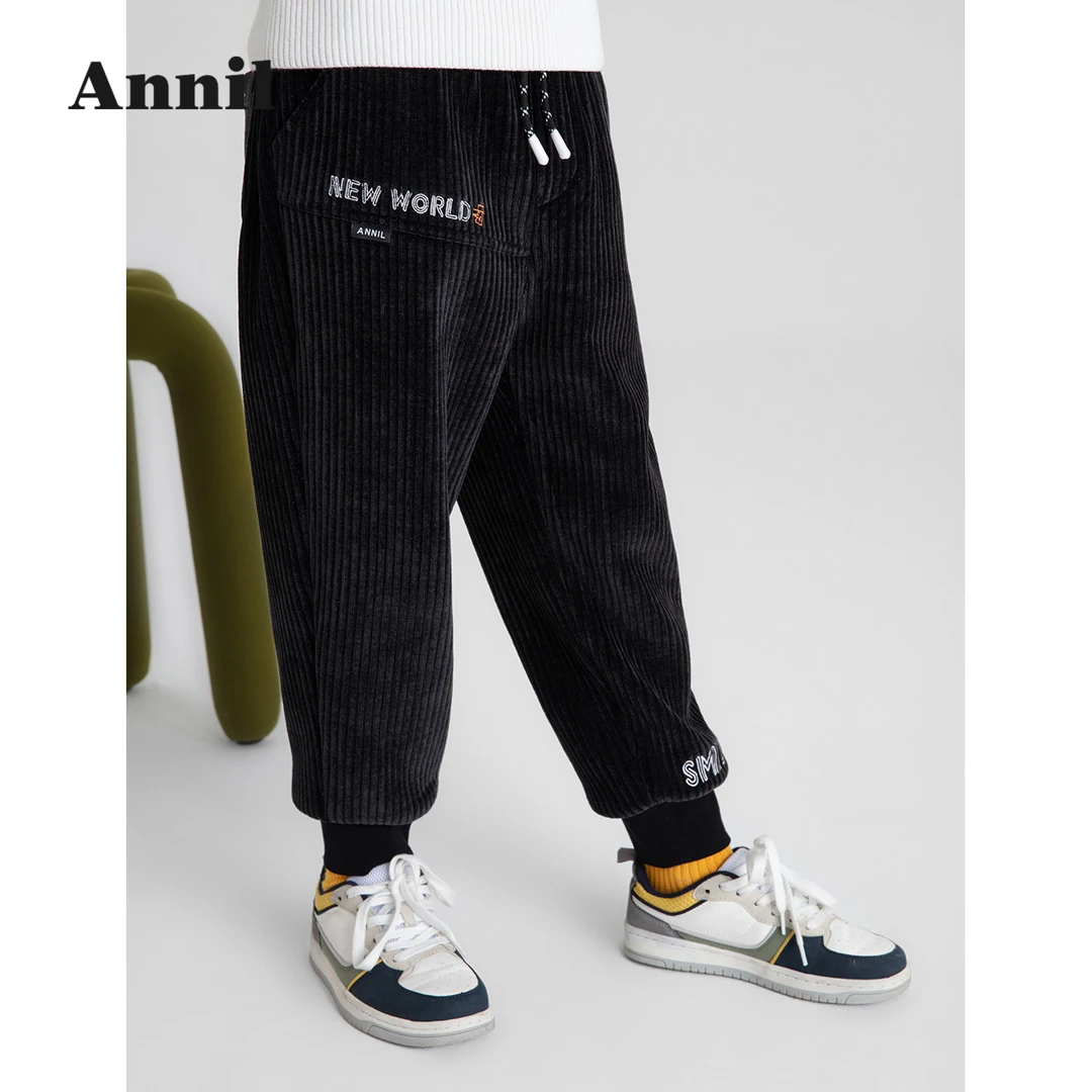 男童针织夹裤冬新款洋气加厚灯芯绒安奈儿童装EB146440