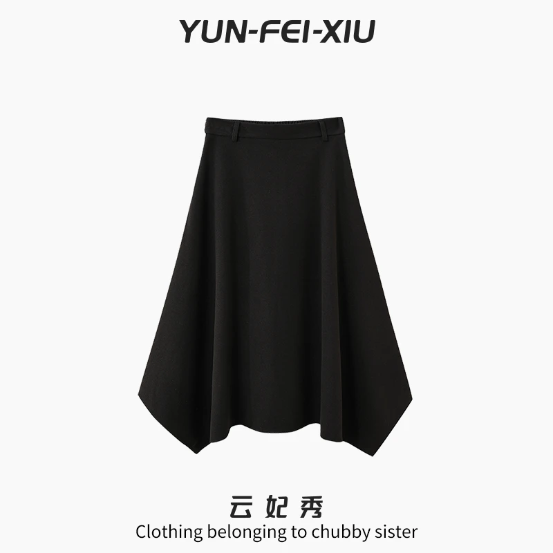 云妃秀大码女装半身裙百搭伞裙时尚休闲宽松显瘦遮肉胖妹妹秋8006