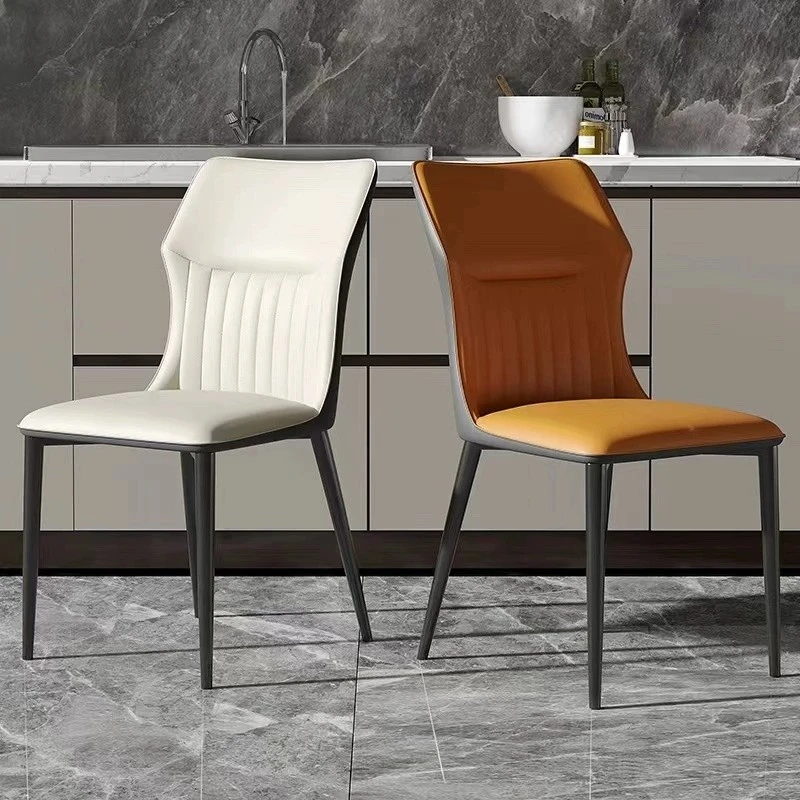 现代简约餐椅家用轻奢餐厅餐桌椅意式极简客厅洽谈靠背椅2024新款