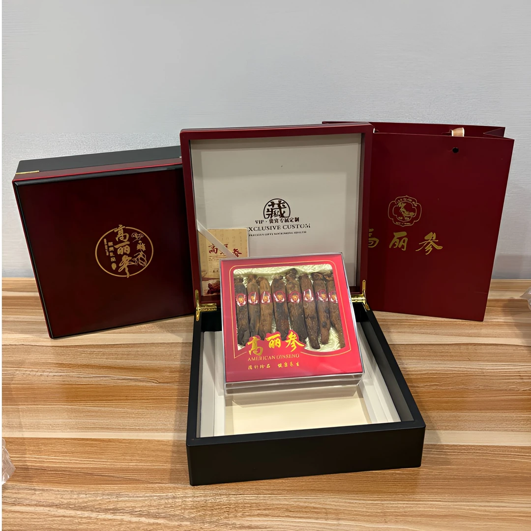 长白山无糖六年根高丽红参整枝礼盒装适合送礼滋补养生