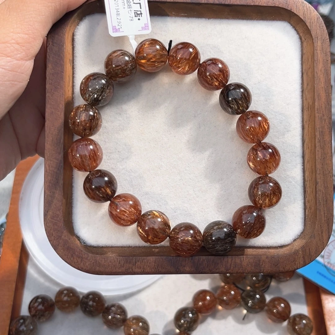 一***一未镶嵌水晶手串黑金超七12+