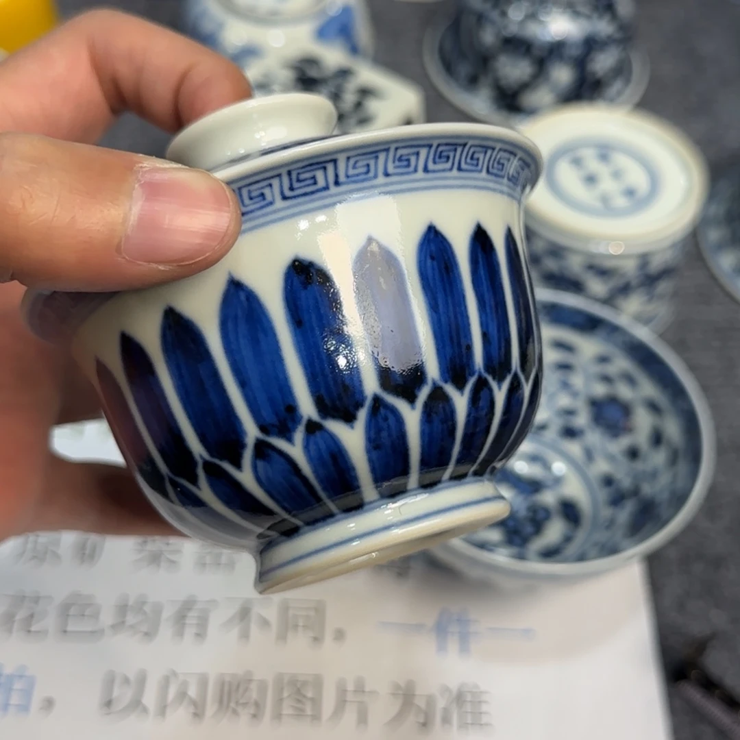 瓷杯子当代仿古精品全手工