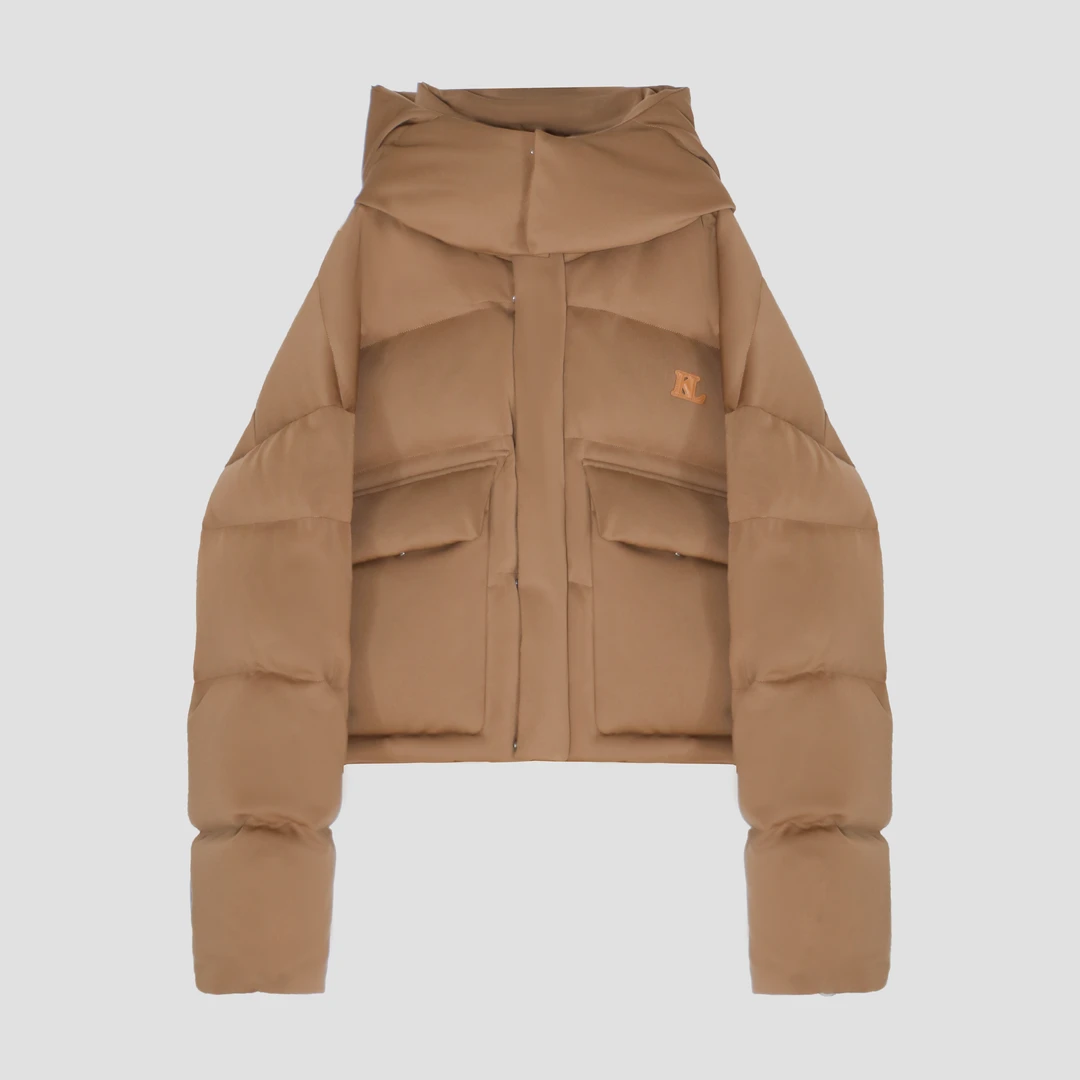 立领连帽大口袋鹅绒服DLLFY18004