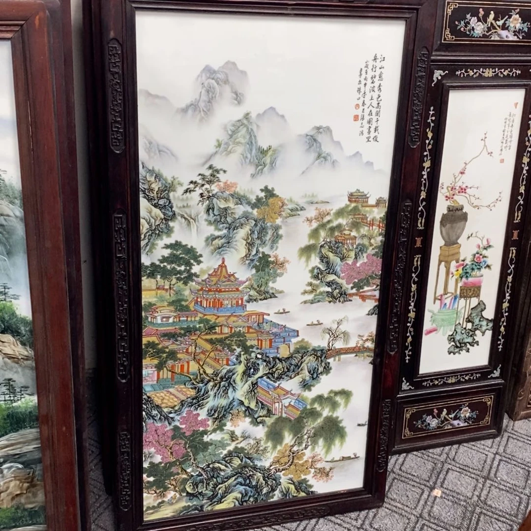 瓷片1.2*66*1景德镇瓷板画柴窑烧制