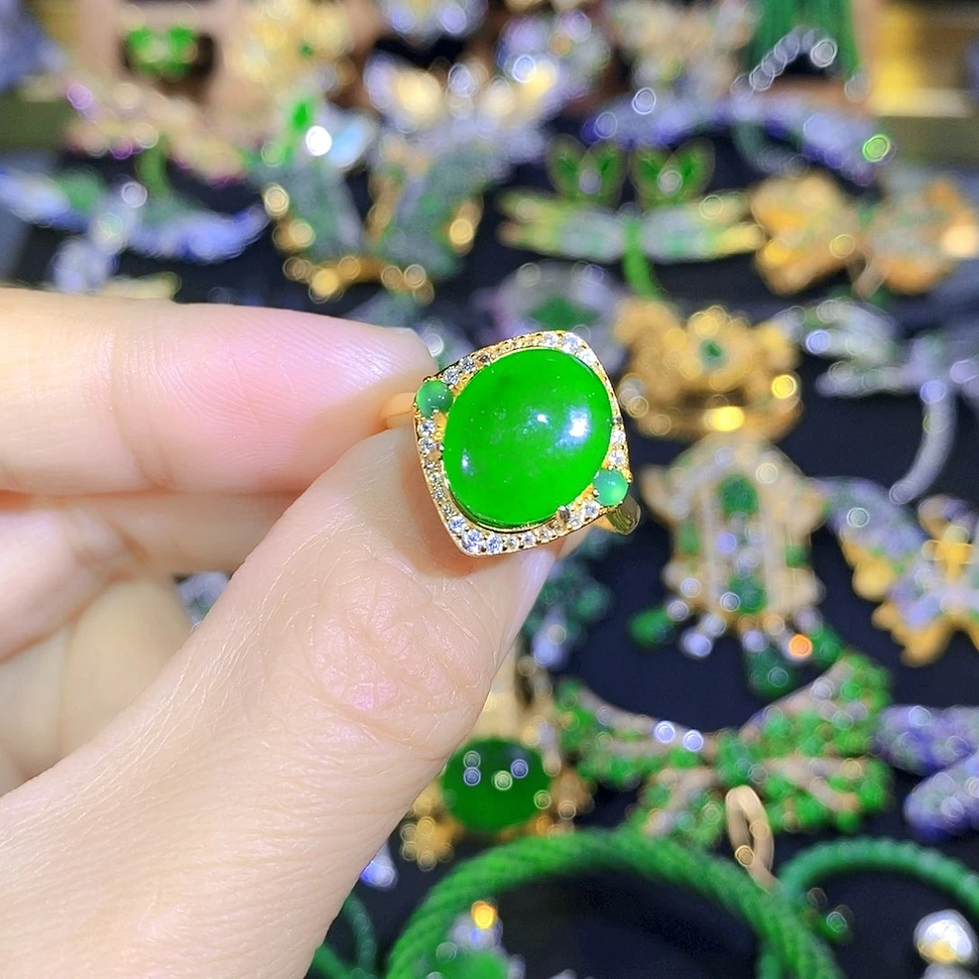 颈饰银S925镶嵌翡翠