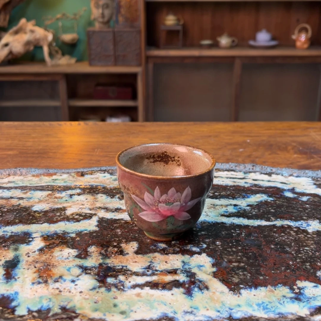 杯柴烧手工手绘陶瓷