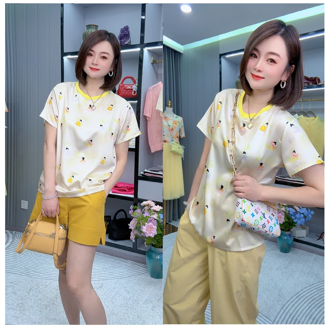 【DJ轻奢】小唐人国风-夏季新款时髦洋气减龄炸街青春多彩T恤