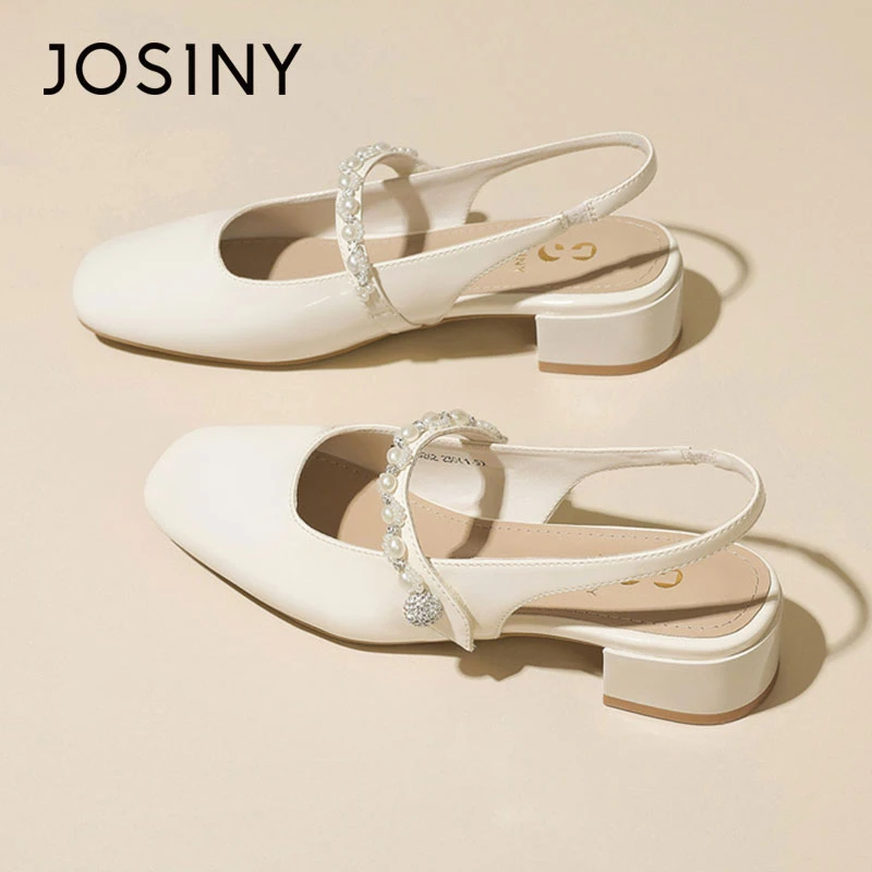 卓诗尼法式包头凉鞋2025新款春夏配裙子后空玛丽珍女鞋粗跟单鞋女