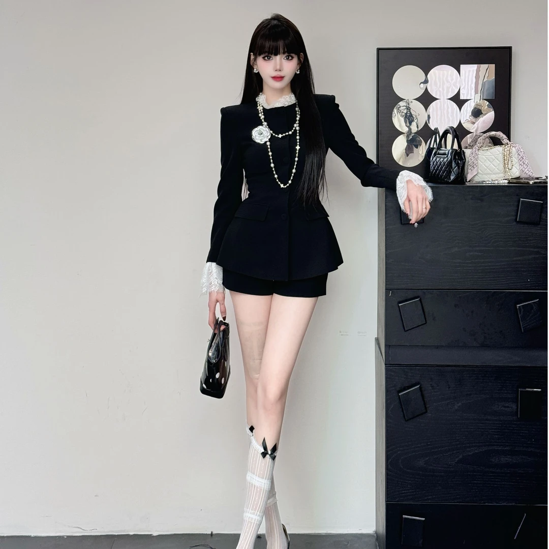 现货●YeYe●（莫奈玫瑰）法式ins风简约时尚西装裙25264
