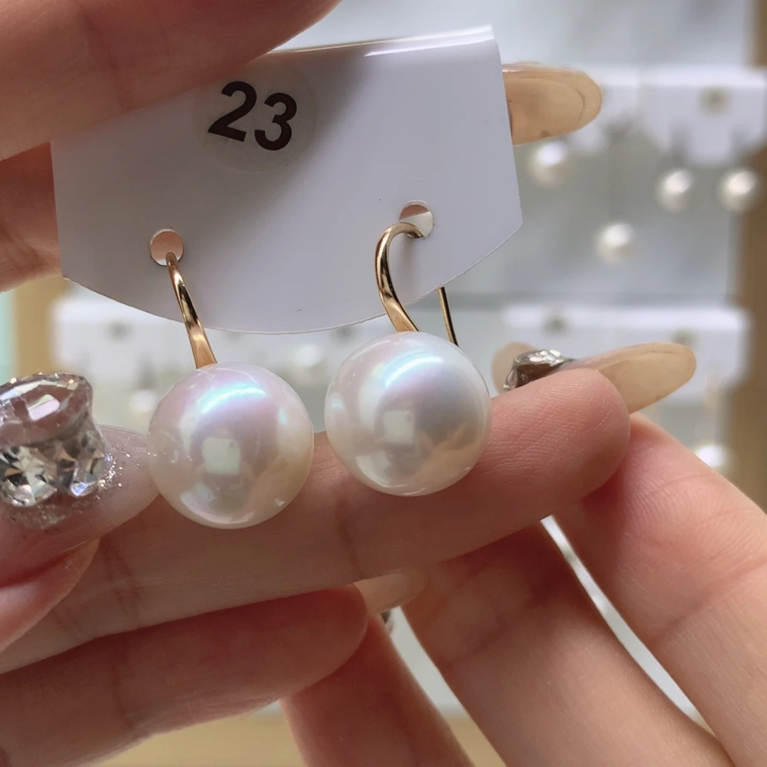 银S925镶嵌耳饰淡水珍珠