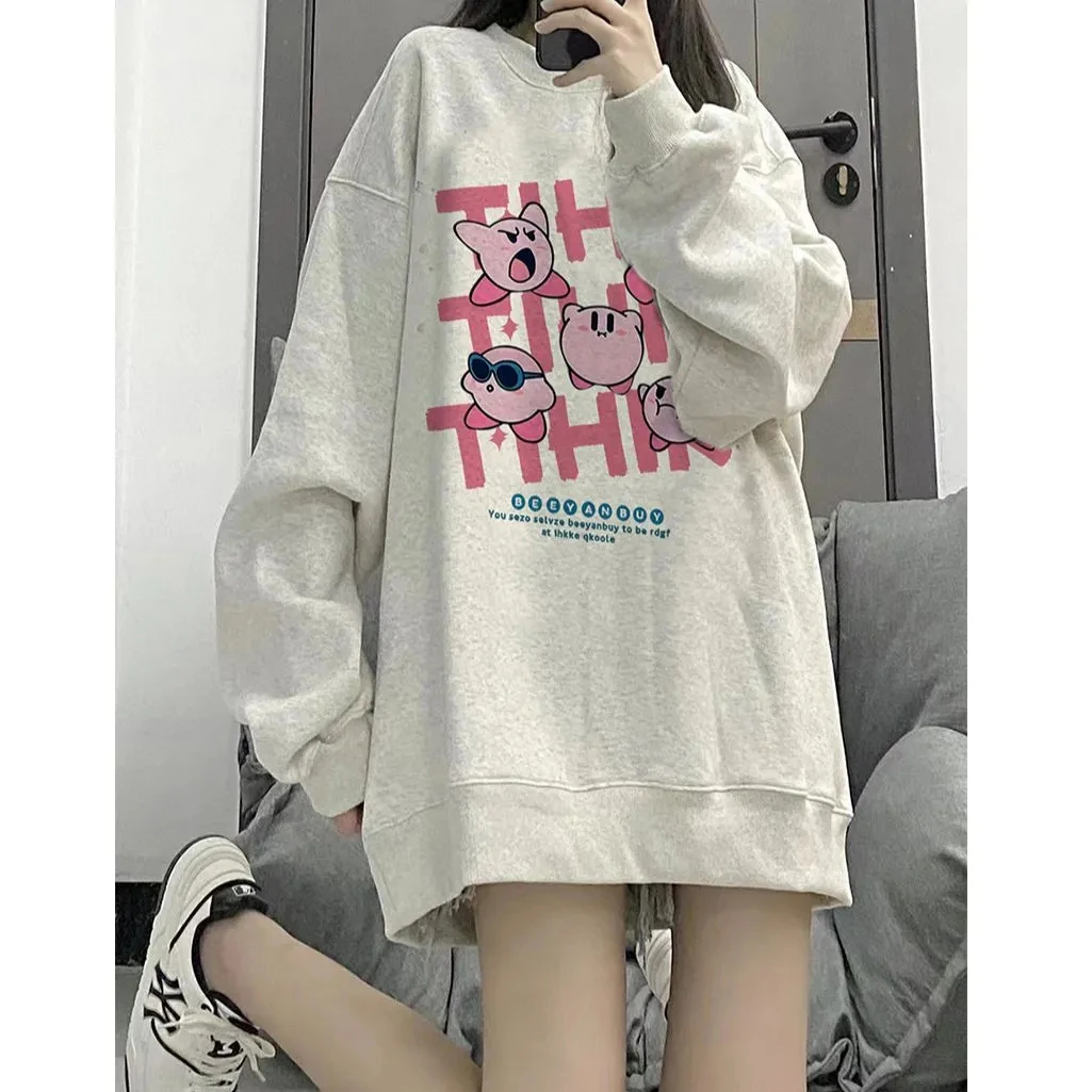 圆领卫衣女2025秋冬季新款加绒加厚设计感慵懒风宽松上衣女ins潮