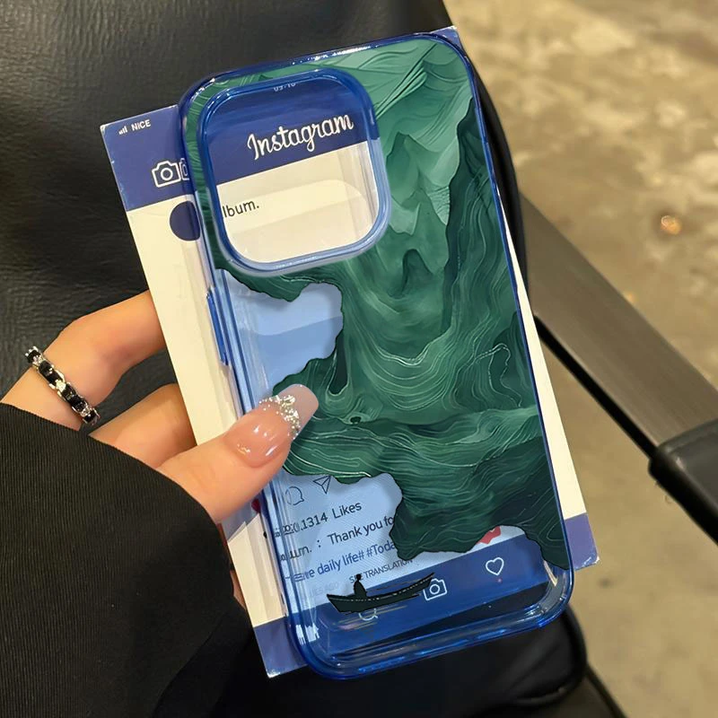 国风青山绿舟适用iPhone16苹果14_15PROMAX软胶13手机壳12防摔11X