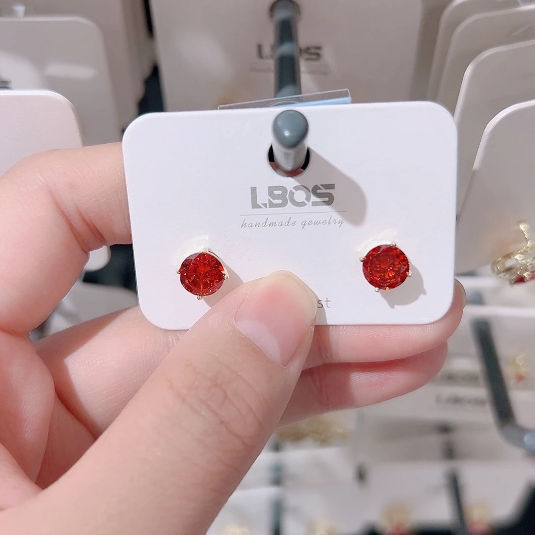 锆石纯铜合金耳环