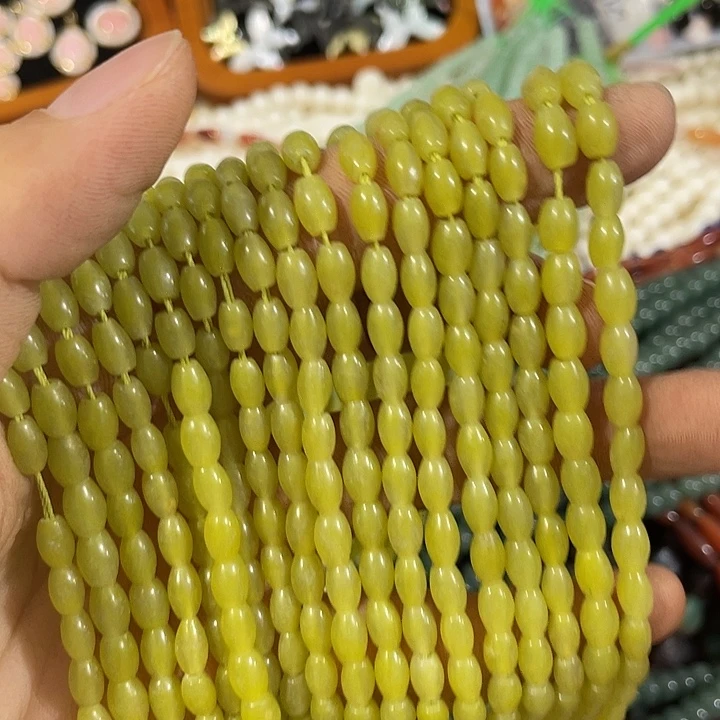 玛瑙/玉髓合金珠宝半成品一条柠檬玉小米珠