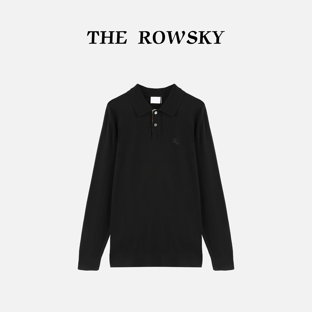 杨圣坤2025新品男士商务通勤简约百搭Polo领长袖针织衫SK25101601