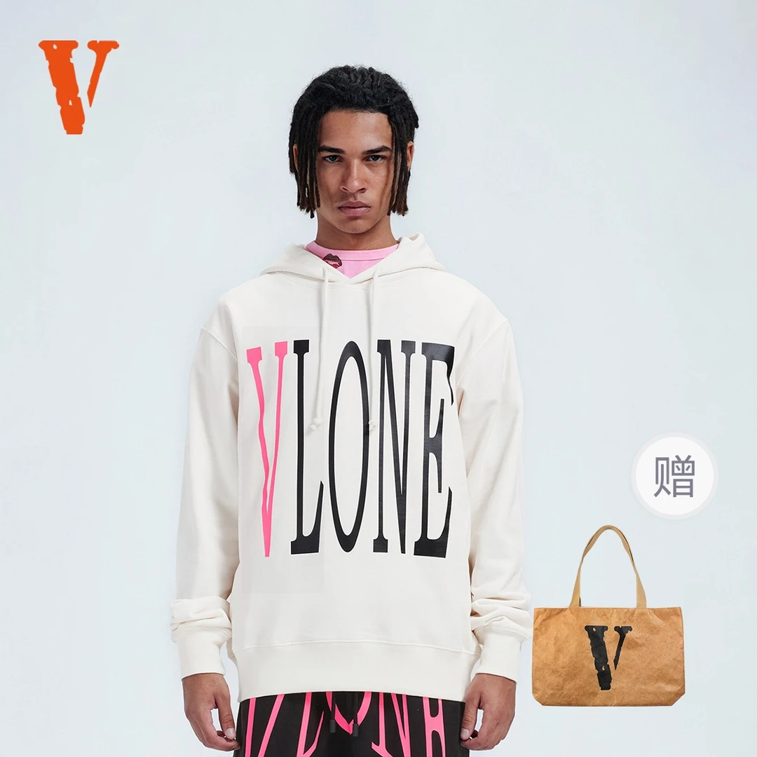 VLONE Staple Hoodle 经典粉色大Logo连帽卫衣 秋季 情侣款