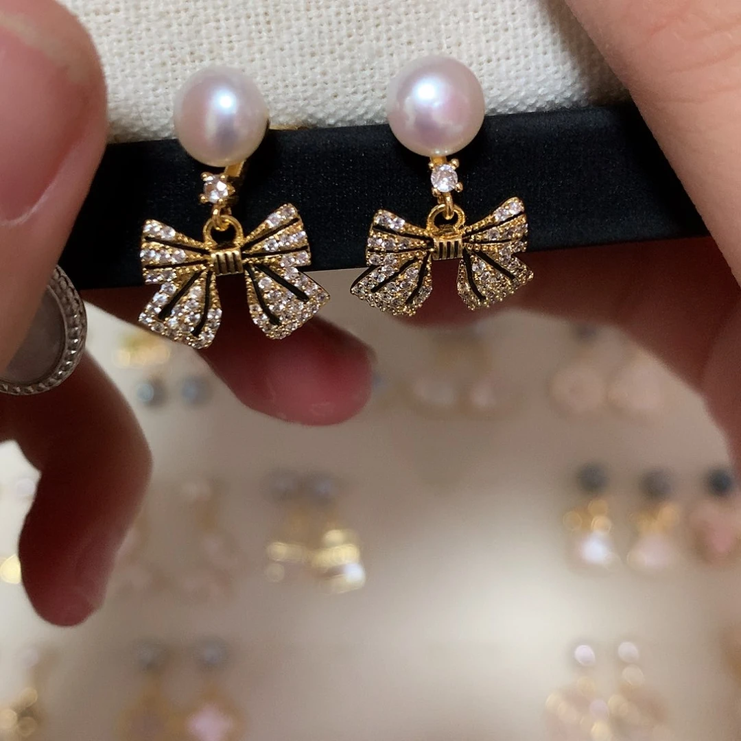 淡水珍珠耳饰合金