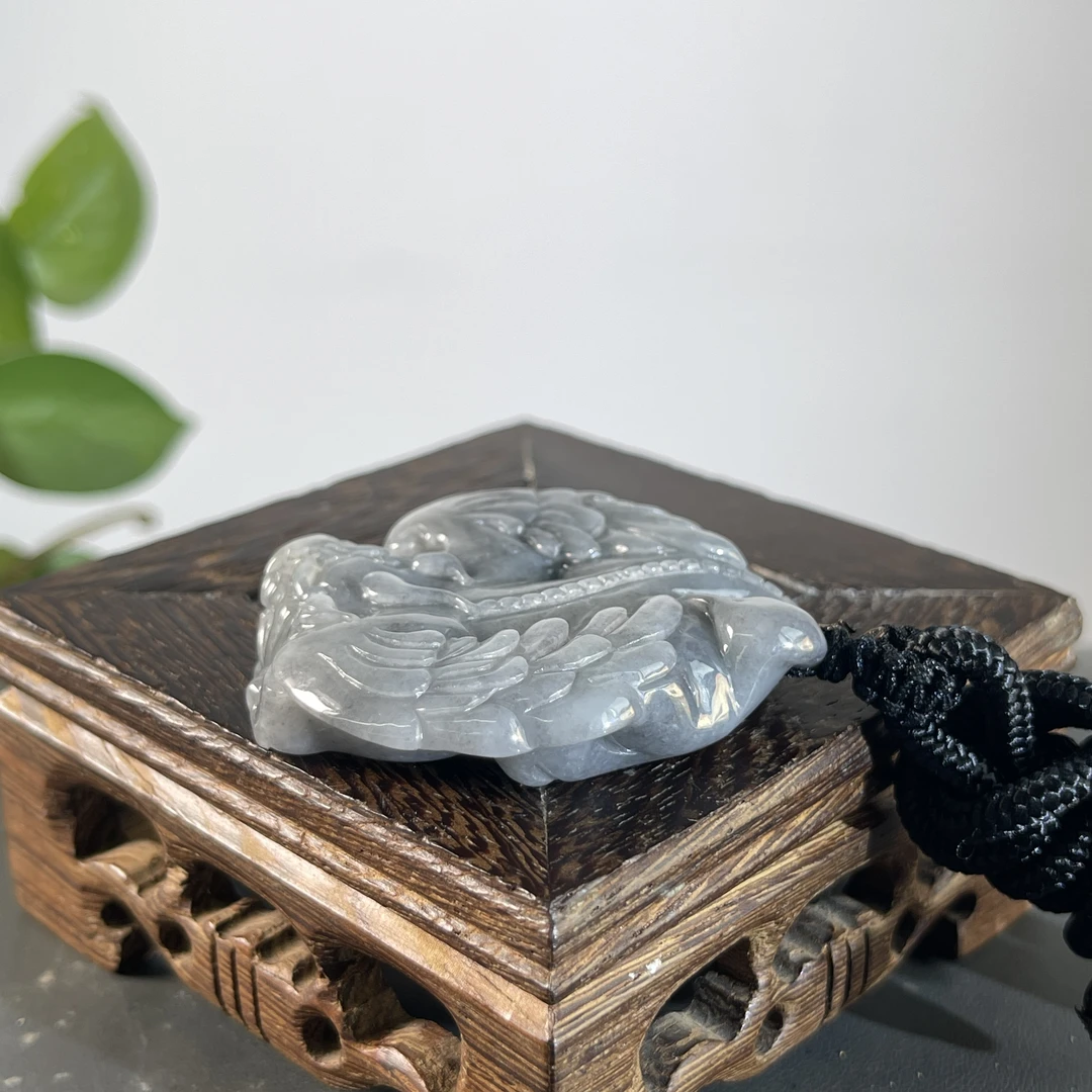 JSB23-015  天然缅甸翡翠A货 乌鸡-飞天貔貅