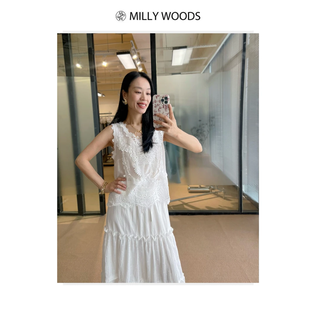 蕾丝镂空刺绣吊带