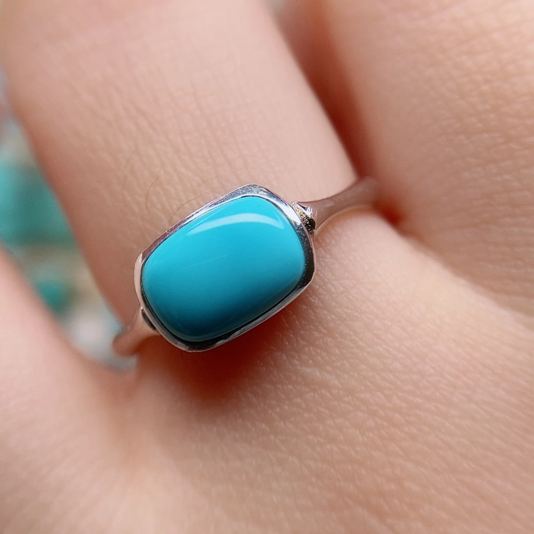 绿松石戒指银S925镶嵌