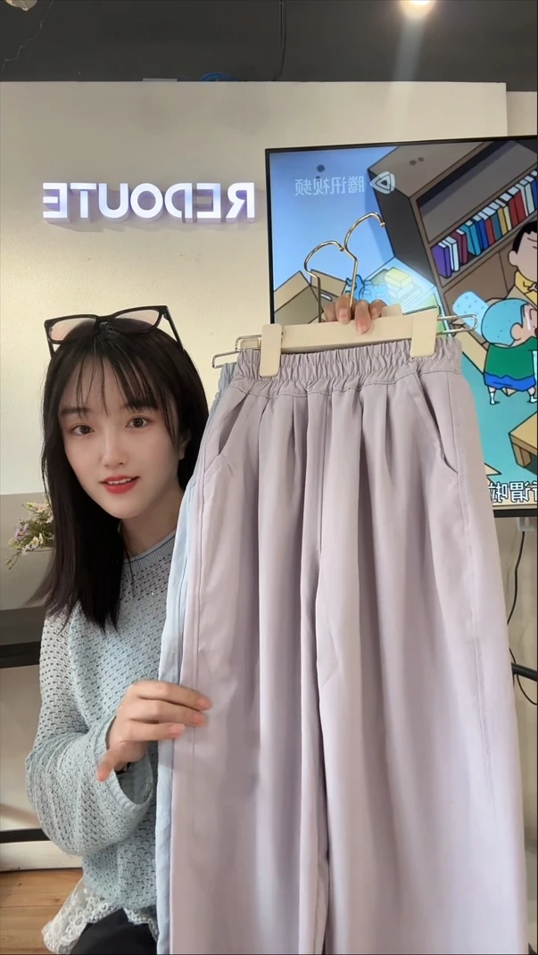 【清货】女童夏款直筒裤奶芙裤直筒裤慵懒风高腰薄款