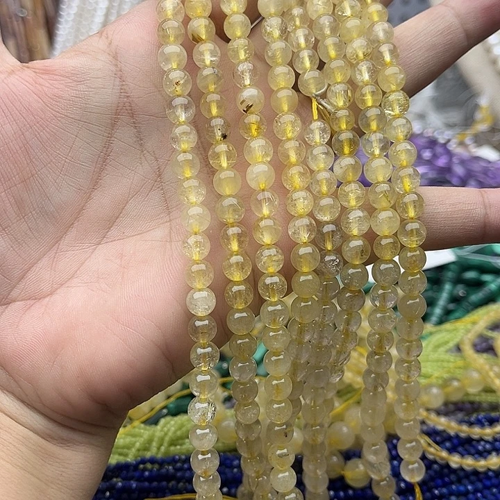 未镶嵌玛瑙/玉髓珠宝半成品一条6mm金发晶