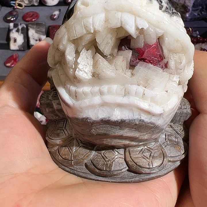 天然辰砂金蟾摆件1