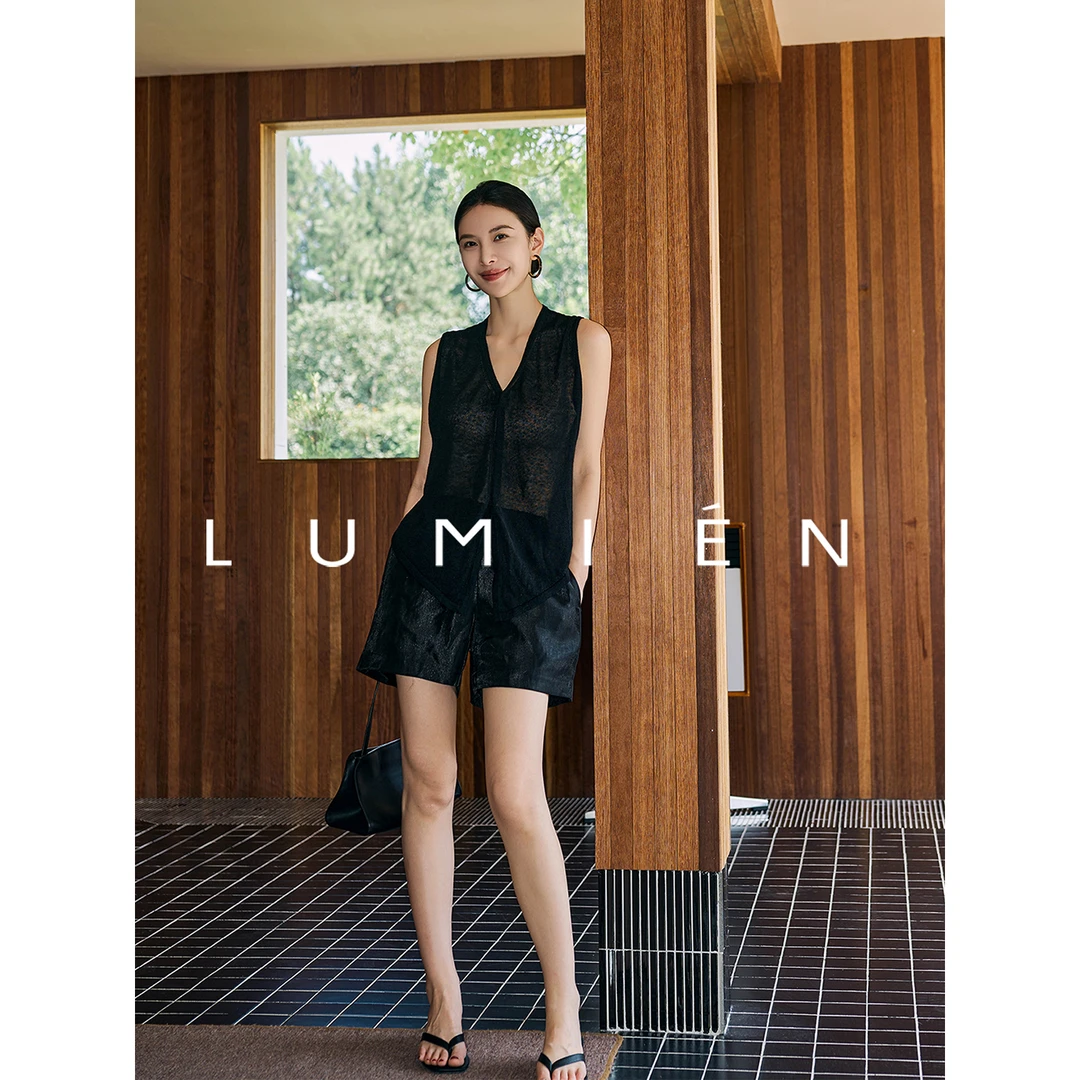 【LUMIEN】“midnight”黑色质感百搭短裤LX5GUU009