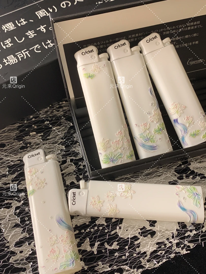 diy成品草蜢cricket打火机夏季荷花创意打火机女生打火机