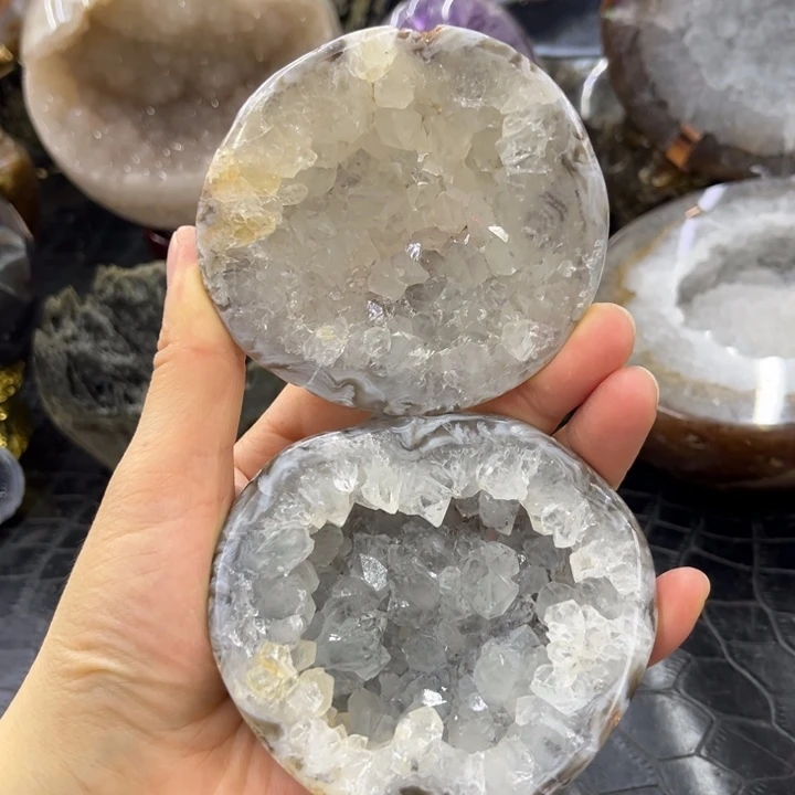 水晶珠宝半成品未镶嵌福利白晶盆