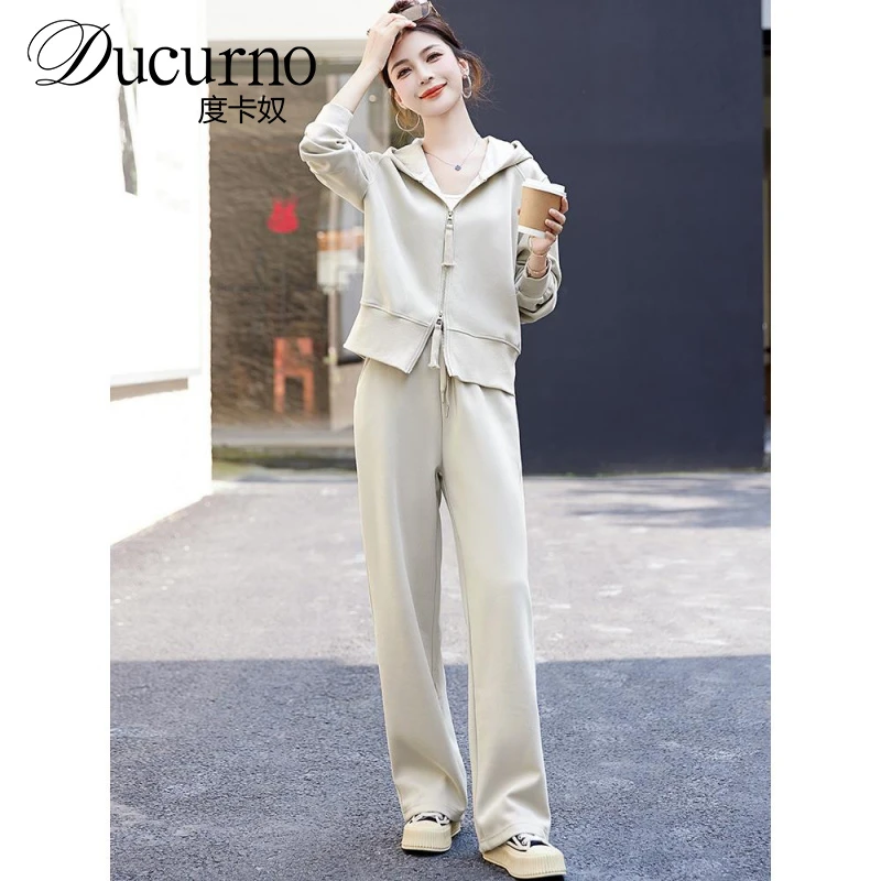休闲套装女春秋2025年新款时尚减龄学院风炸街卫衣两件套早秋穿搭
