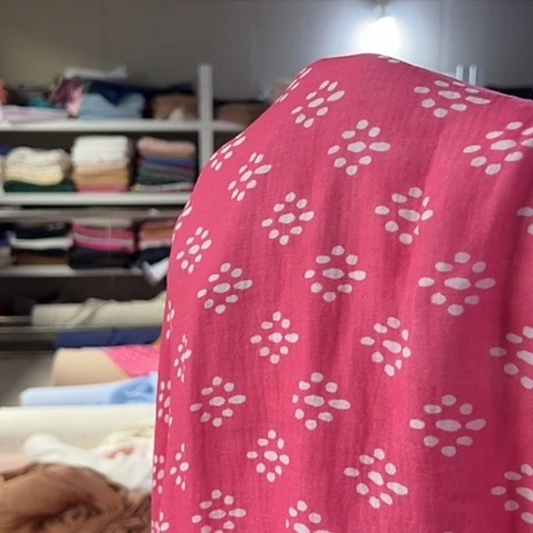 棉红花泡泡棉纱2米