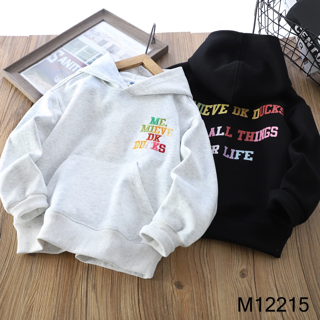 【MIEVE DUCK】秋季儿童字母卫衣百搭时尚休闲连帽卫衣12215